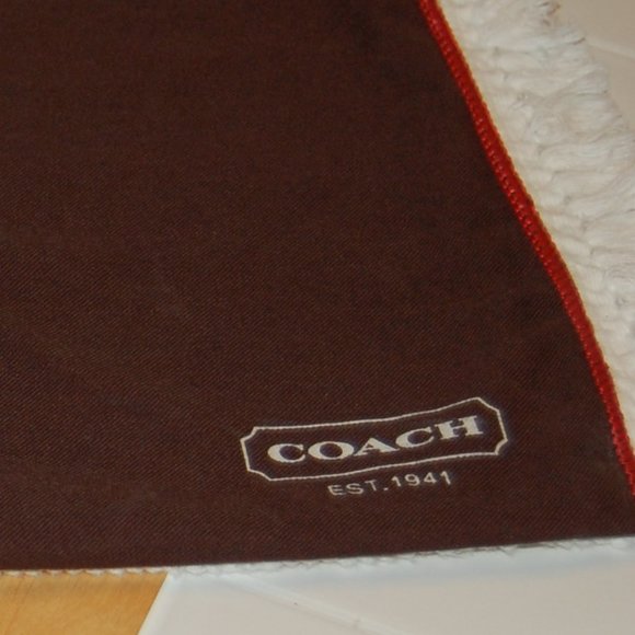 Coach Dust Bag 15" x 13" Brown W/ Red Drawstring - Picture 11 of 12
